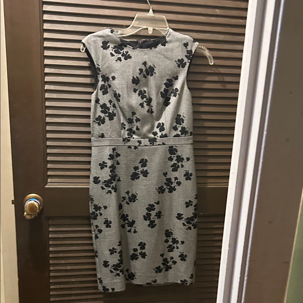 Ann Taylor Charcoal and Black Floral Dress